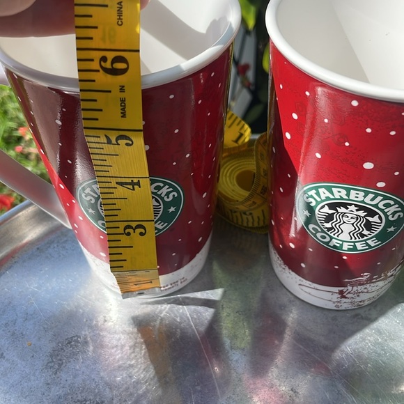 2 Starbucks Red and White Holiday Mugs - Picture 10 of 10